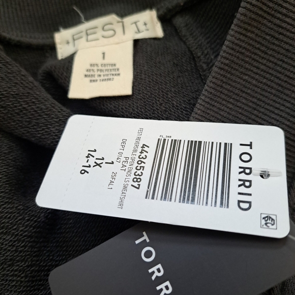 Torrid Festi Reversible Long-sleeve Sweatshirt - Gray Color - Picture 9 of 11